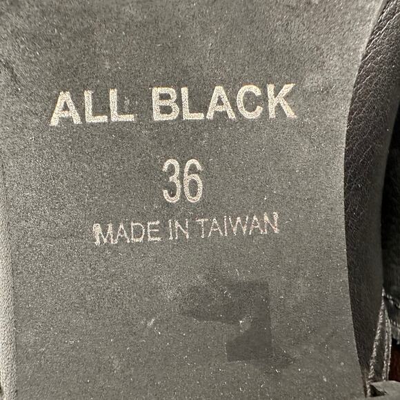 All Black Two Tone Brown Black Back Zip Sleek Low Heel Ankle Boots EU 36 US 5.5 - Picture 7 of 7